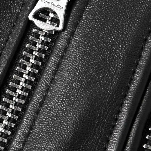 Acne Studies black moto riders jacket size US 32 - Picture 5 of 9